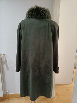 Abrigo de paño verde Mujer Corte Ingles