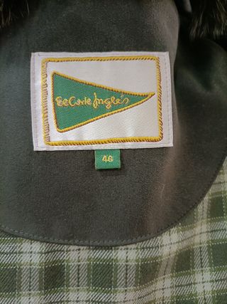 Abrigo de paño verde Mujer Corte Ingles