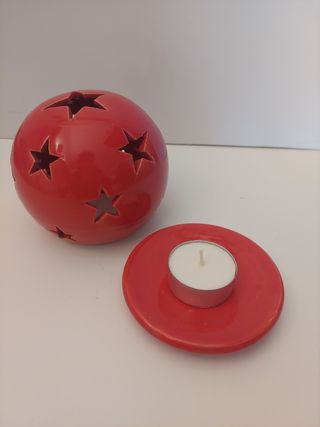 Portacandele sfera con stelle inceramica