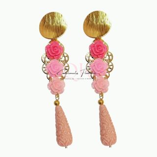 Pendientes flamencos rosa coral