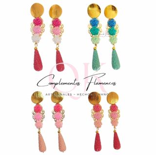 Pendientes flamencos rosa coral