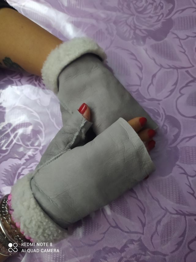 Guanto senza dita in agnello merinos