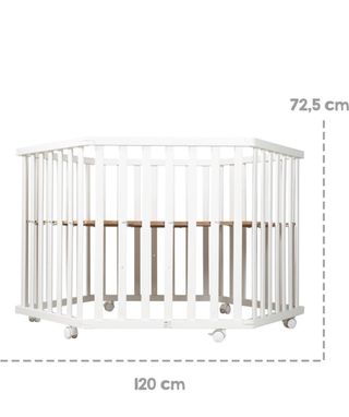 Parque bebé de madera blanca