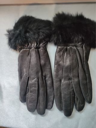 Guantes piel negro