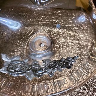 Portafrutta Argenti, in vetro con inserto argento