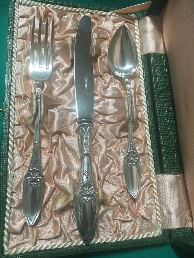 Juego de cubiertos de Alpaca vintage cadete