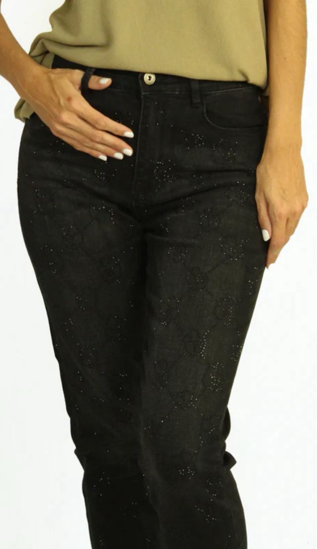 vaquero negro con brillo