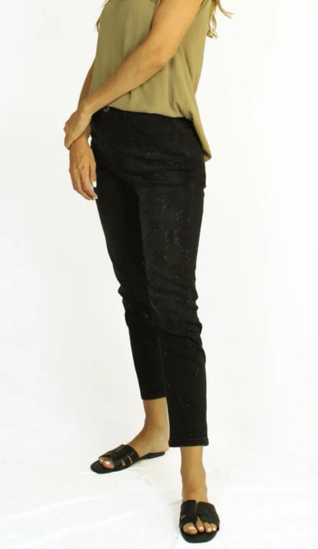 vaquero negro con brillo