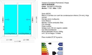 Ventana aluminio nueva 110*120 cm (2 unidades)