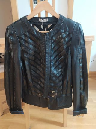 Cazadora de polipiel para mujer