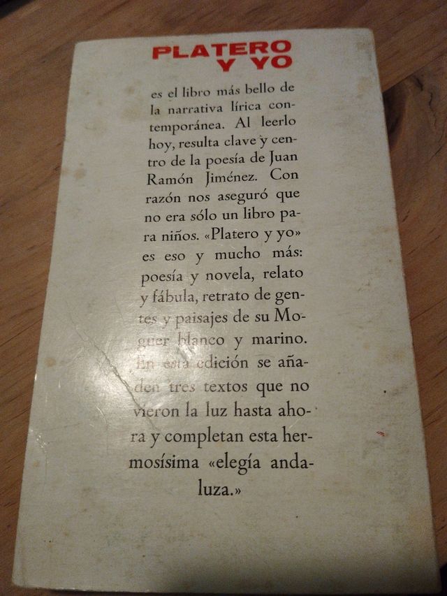 Platero y yo, de Juan Ramón Jiménez 