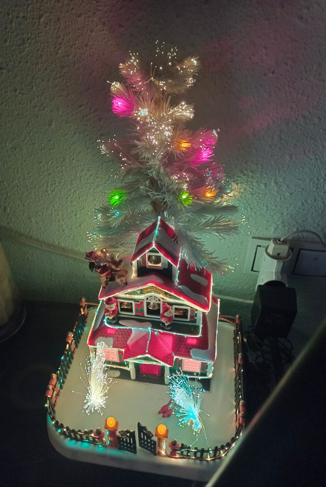 Casa papa noel santa claus con luz sonido navidad