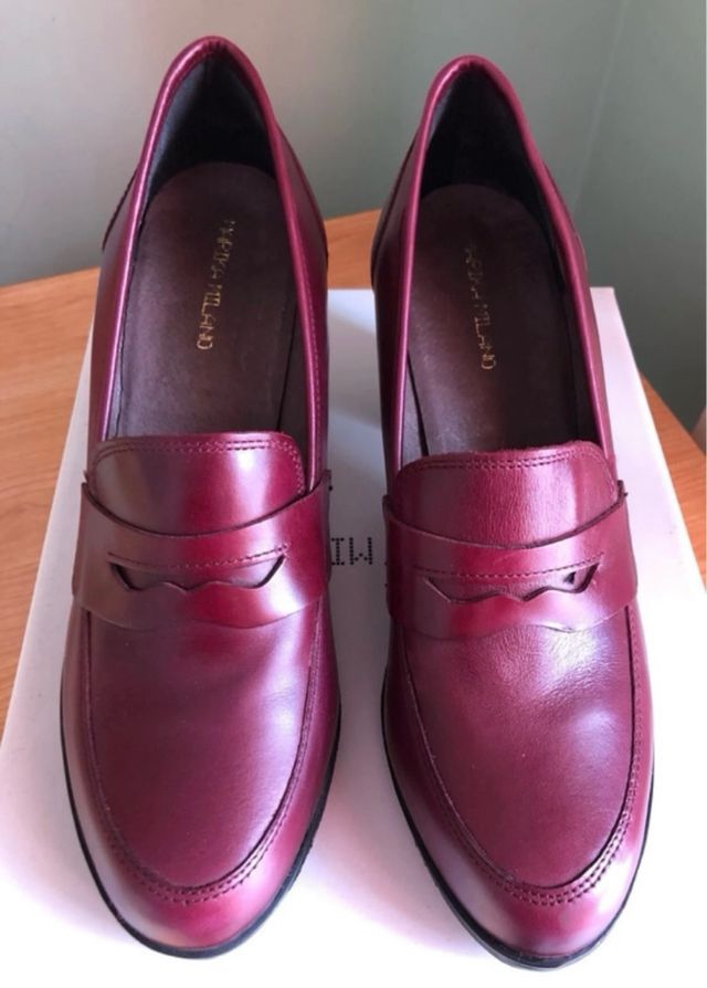 Scarpe donna in vera pelle n.41 bordeaux