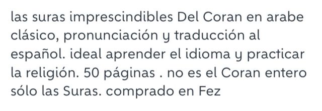 Suras del Corán Árabe- español y Coran español