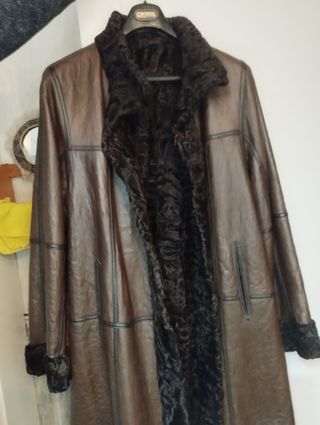 Abrigo Astracán y cuero