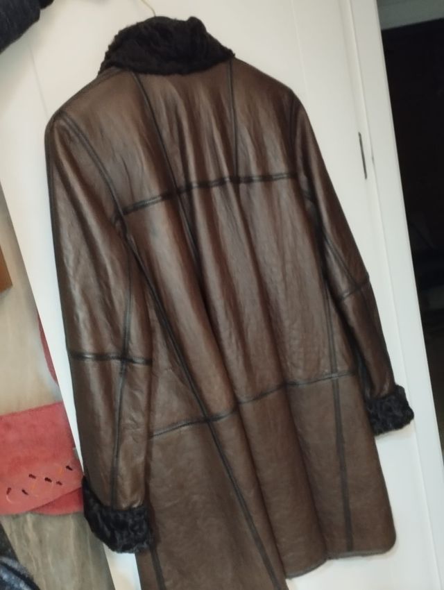 Abrigo Astracán y cuero