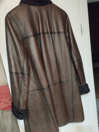 Abrigo Astracán y cuero