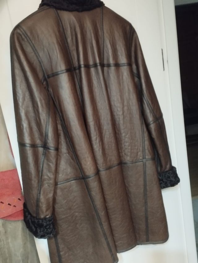 Abrigo Astracán y cuero