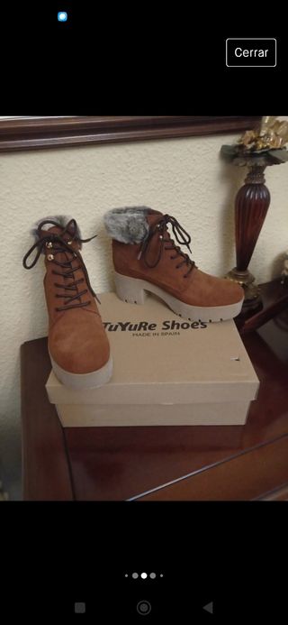 BOTINES DE PIEL MARRONES  TUYURE SHOES NUEVOS 