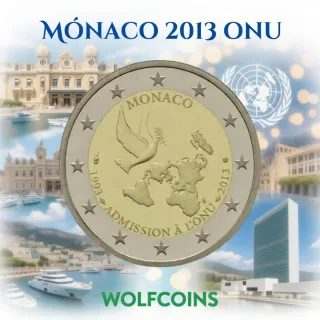 🇲🇨 MÓNACO MONEDA 2€ DOS EUROS 2013 ONU