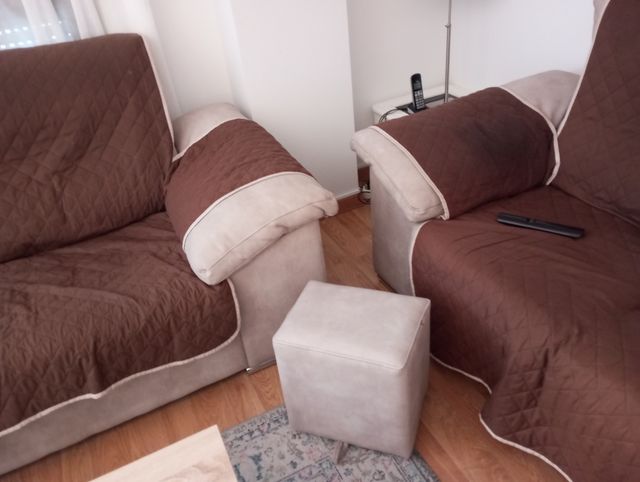 Sofas de 2 y 3 plazas de terciopelo kaki