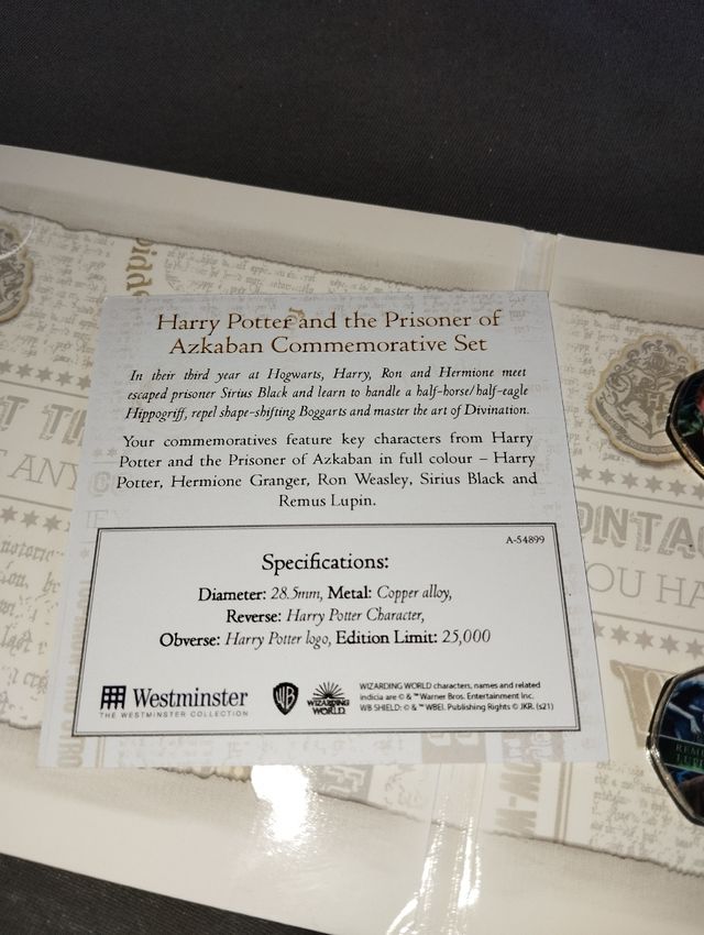 Monedas coleccionista Harry Potter