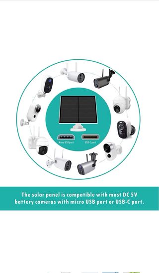 Panel Solar de 5W para Cámara de Seguridad