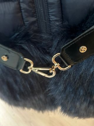 Parka de plumas y pelo sintetico, nueva 