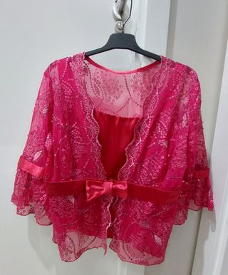Vestido fiesta rojo talla 54