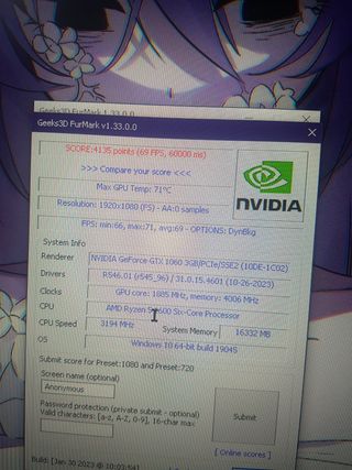 GTX 1060 3gb MSI Dragon