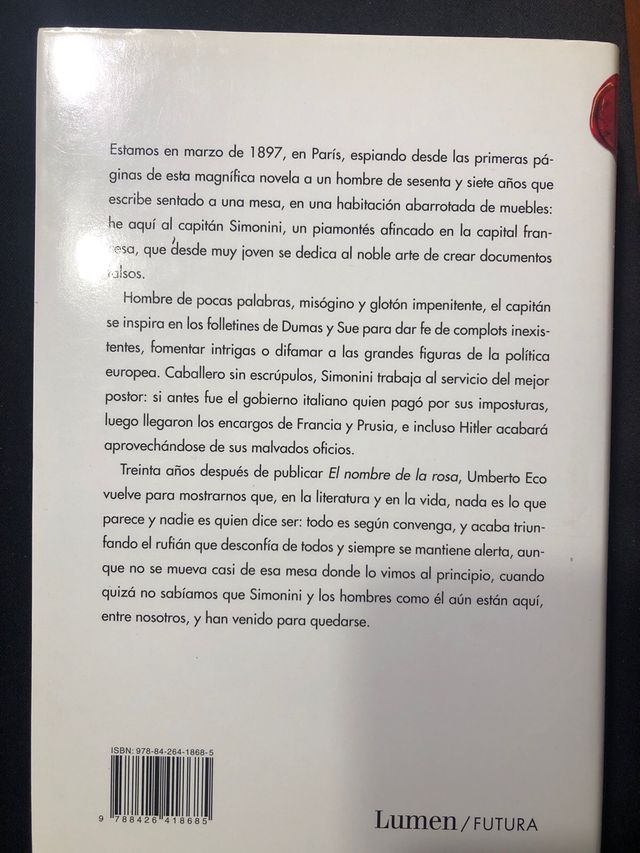 El cementerio de Praga, Umberto Eco