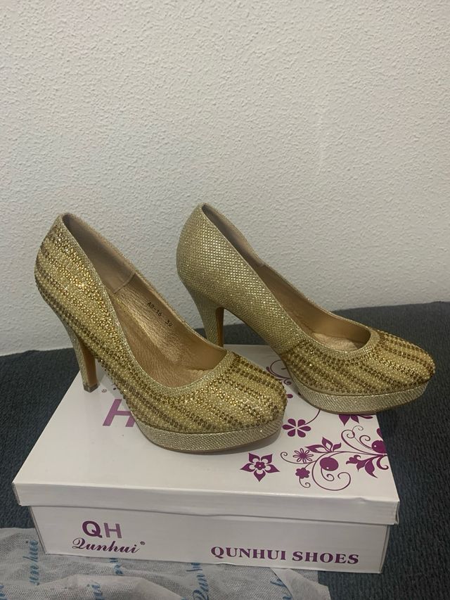 zapatos fantasia brillo