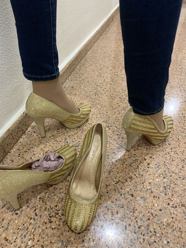 zapatos fantasia brillo