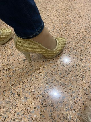 zapatos fantasia brillo