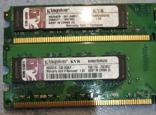 Memorias RAM 4GB DDR2-667 y DDR2-800