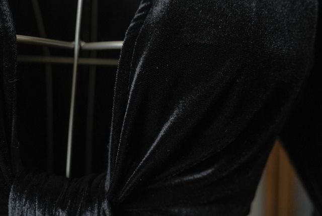 Abito velluto nero scollatissimo L dark