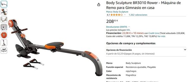 Body Sculpture BR3010 Rower - Máquina de Remo