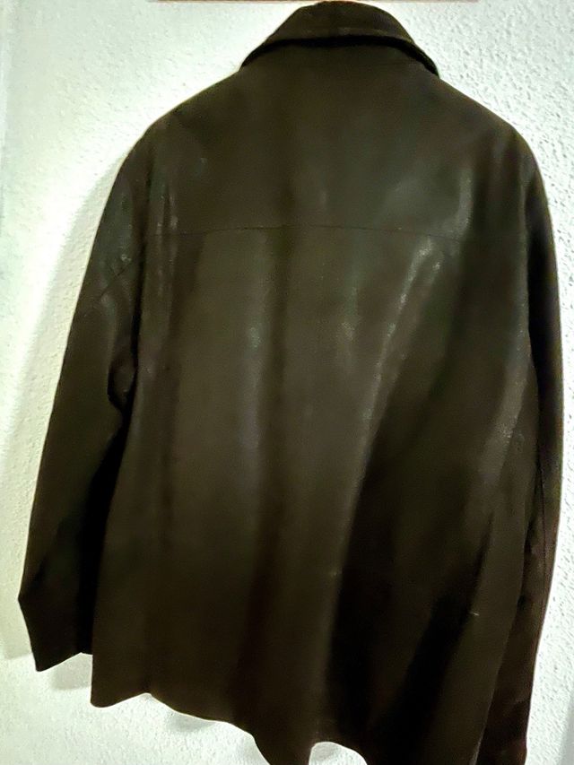 Chaqueta piel hombre marrón