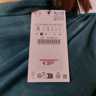 Vestido fiesta tul verde mujer talla S NUEVO ETIQU