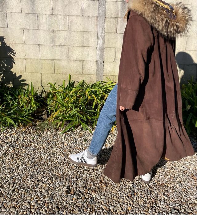 Abrigo vintage piel mujer