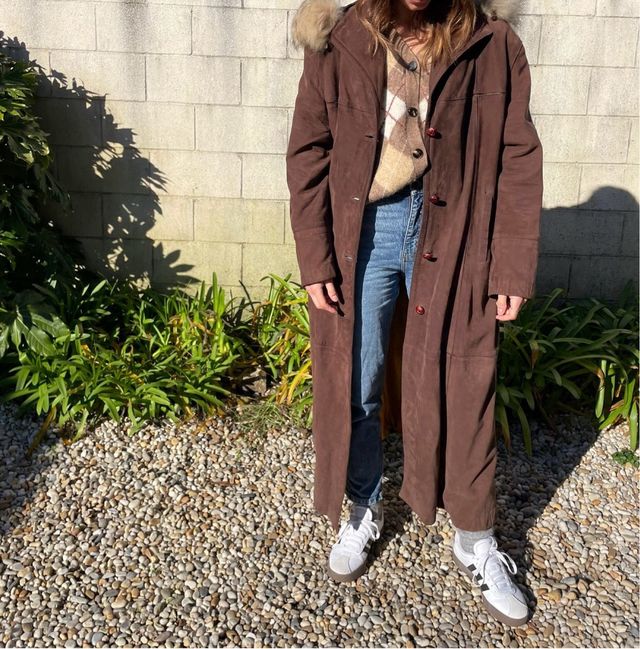 Abrigo vintage piel mujer