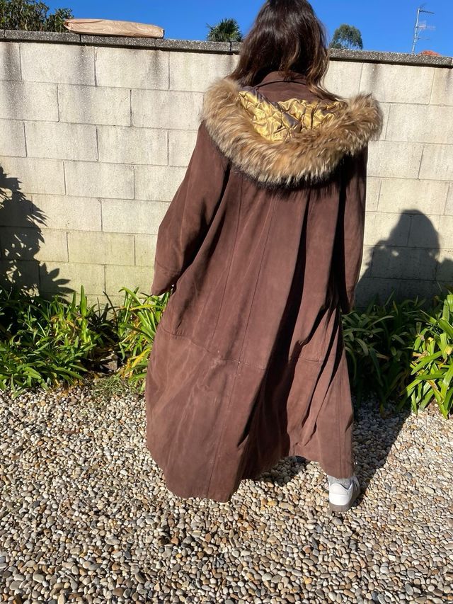 Abrigo vintage piel mujer
