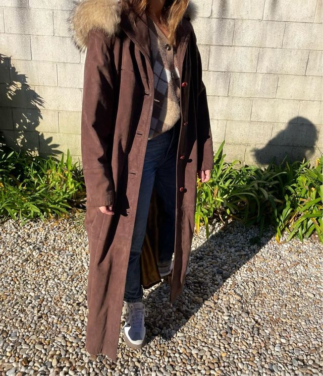 Abrigo vintage piel mujer