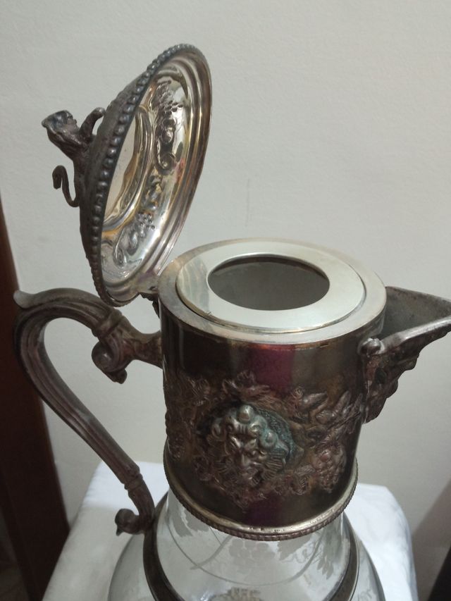 Caraffa di cristallo e Sheffield nuova con cartell