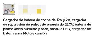 Cargador- mantenedor batería 12v moto o coche.