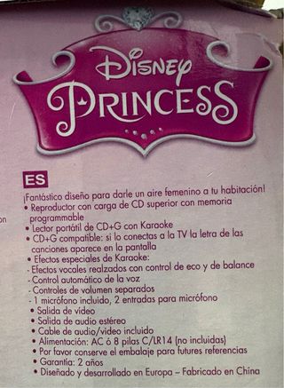 REPRODUCTOR CD CON KARAOKE DISNEY PRINCESAS