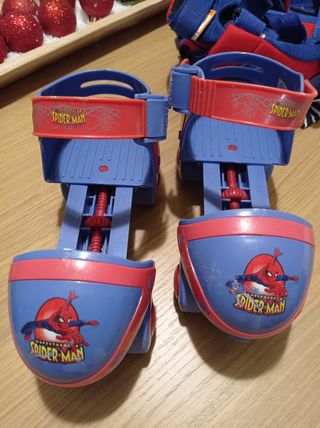Patines Spiderman y protecciones