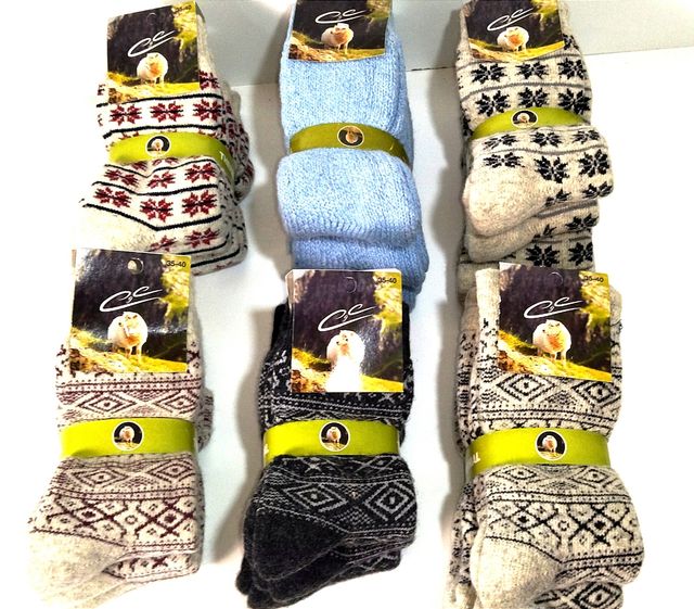 CALZINI DA DONNA IN LANA Y ACRILICO!! 2 PAIA!!