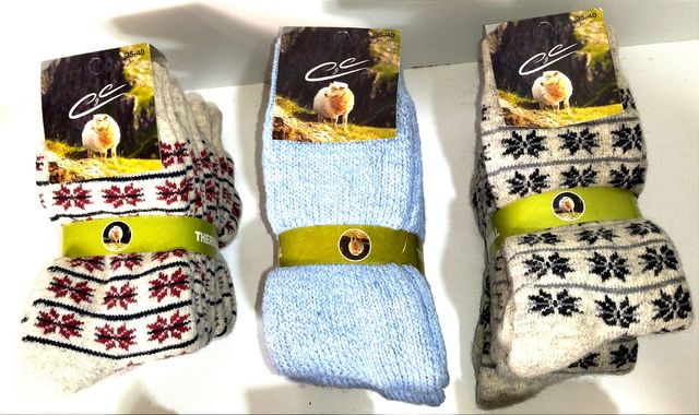 CALZINI DA DONNA IN LANA Y ACRILICO!! 2 PAIA!!