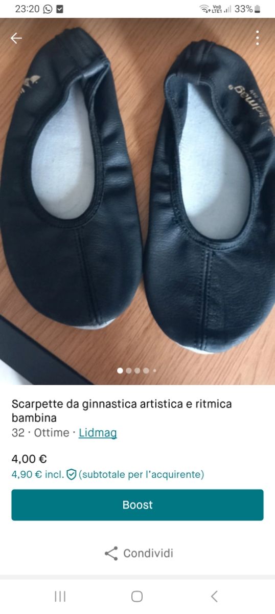 scarpette per ritmica/artistica 